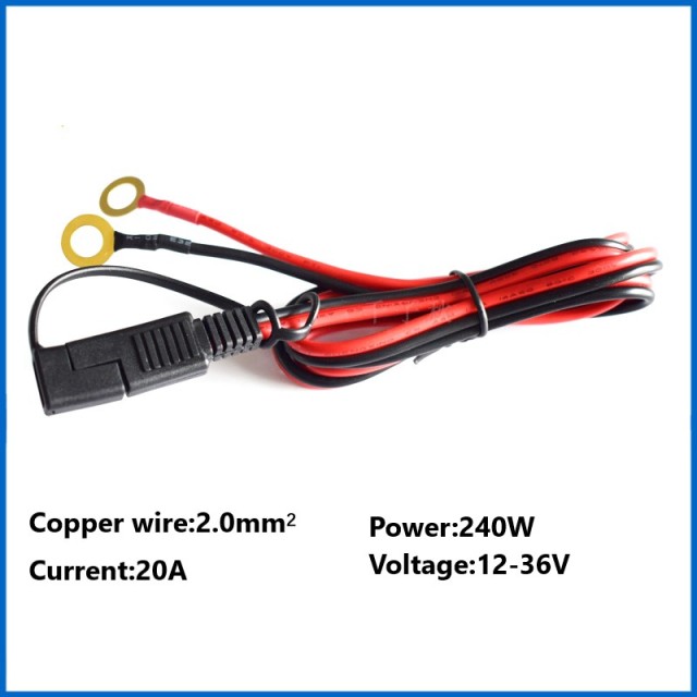 Motorcycle Connection Cable SAE Bullet to O-Terminal Extension Cable Connection Cable Plug Cable Battery Charging Cable