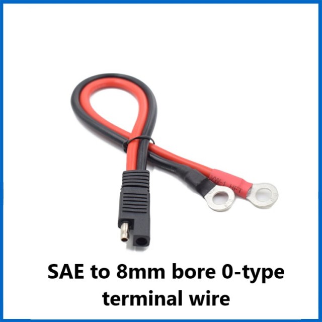 Solar Plug Wire SAE to O-Terminal Plug Wire 30A Solar Battery Bullet Connection Cable 0.3m