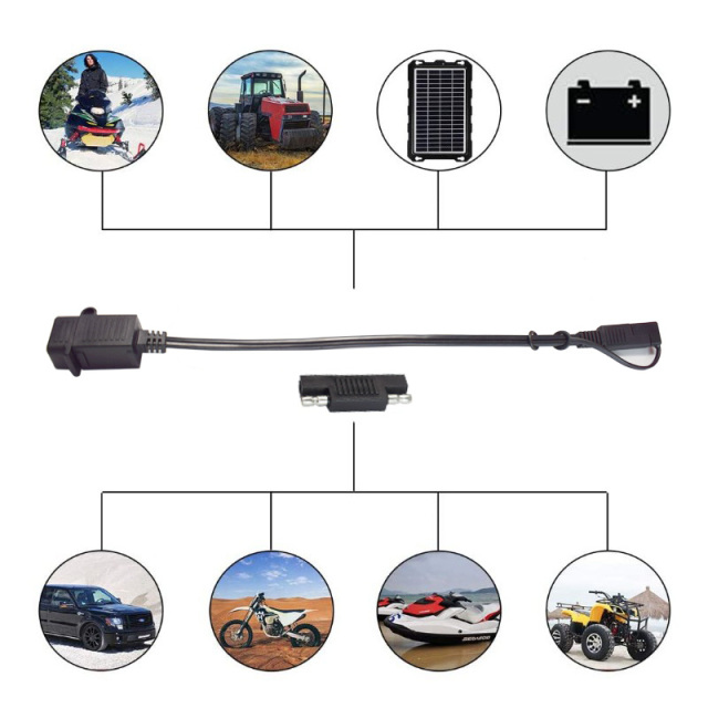 Car motorcycle charging SAE converter connector single port USB with waterproof cover motorcycle with cell phone charger