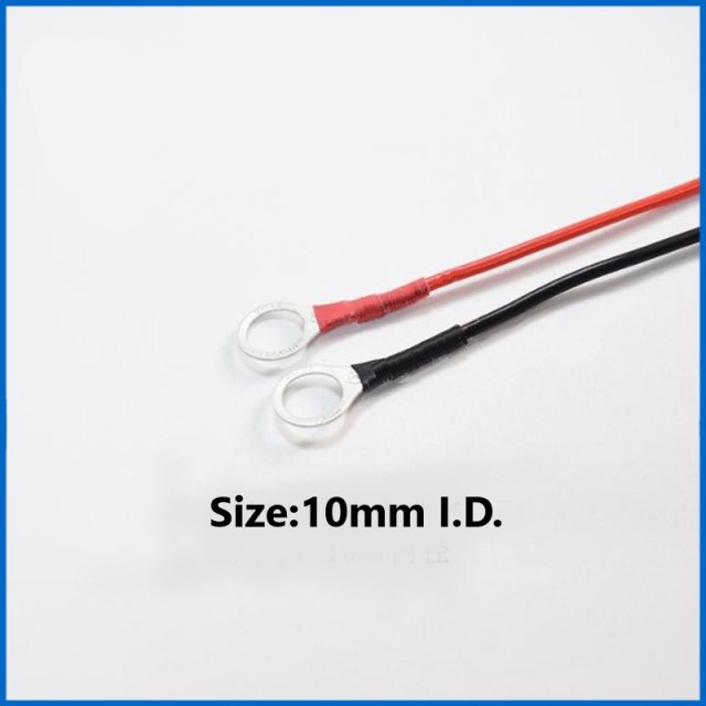 Pure copper 0.75 square SAE to 10mm female hole terminal wire with fuse plug connecting wire power cord 68CM