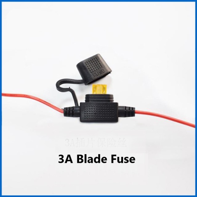 Pure copper 0.75 square SAE to 10mm female hole terminal wire with fuse plug connecting wire power cord 68CM