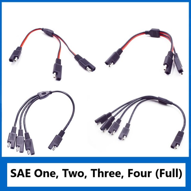 SAE one, two, three, four adapter cable solar battery plug power cord motorcycle battery extension cord