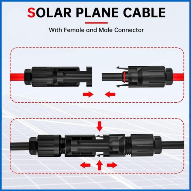 MC4 Solar PV Module Male Female Plus Extension Cord 4.0 Square MC4 PV Connector DC Cable