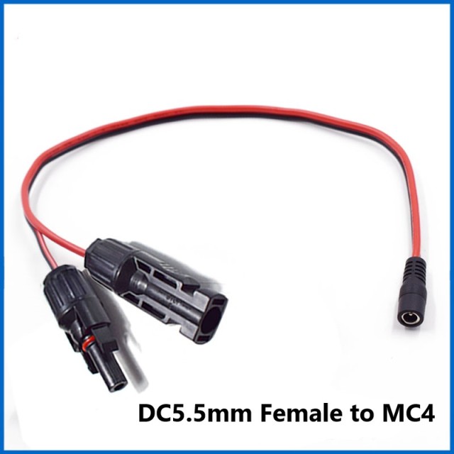 MC4 solar connector to DC5.5*2.1/2.5mm male and female charging cable 2 square high power
