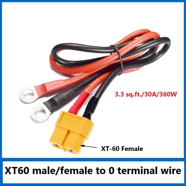 XT60 male and female plugs to O-type terminal copper nose high-power model aviation lithium battery plug charger adapter cable