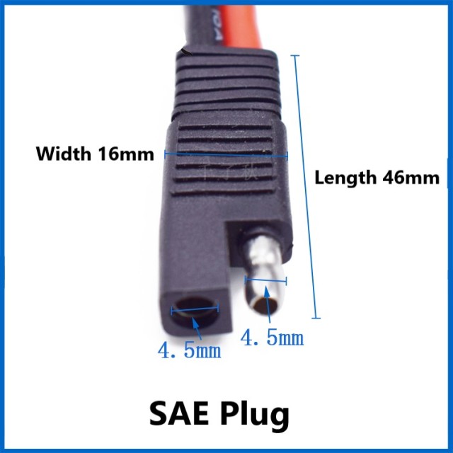 All Copper 5.3 Square Meters Car Emergency Power Cord SAE Solar Plug Cable SAE to EC5 Male Power Cord