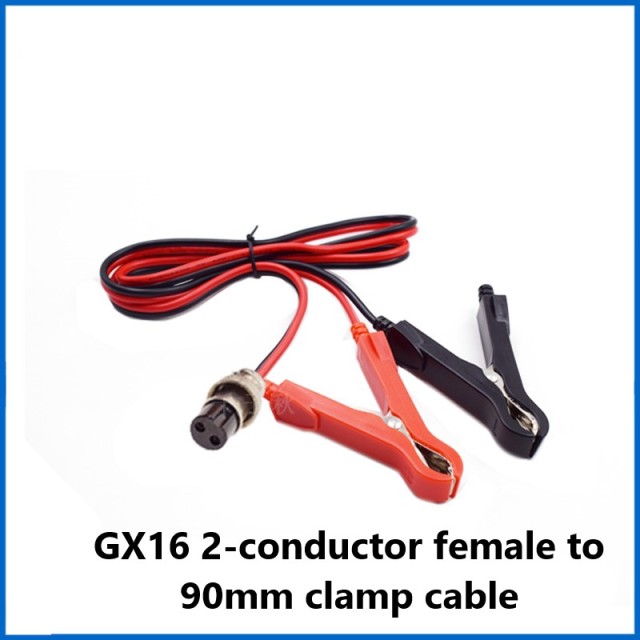 GX-16 two-core female aviation head to O-type terminal alligator clip wire 2.0 square power test leads