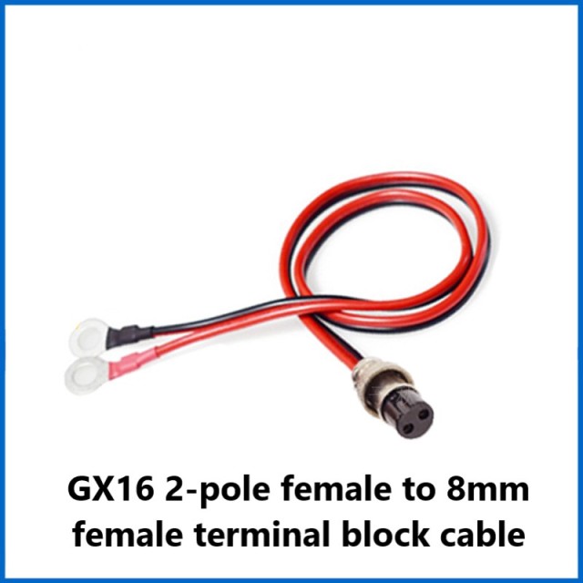 GX-16 two-core female aviation head to O-type terminal alligator clip wire 2.0 square power test leads