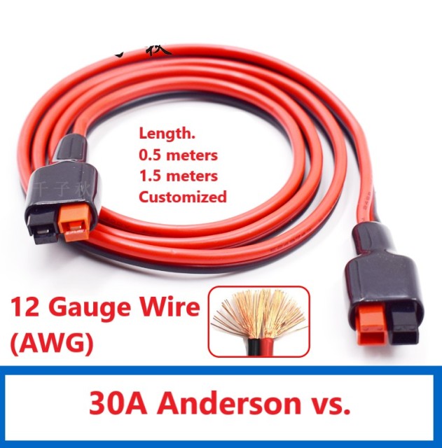 Anderson to Anderson 30A/45A 600V Power Plug Cord UPS Connection Cable LED Lamp Extension Cord