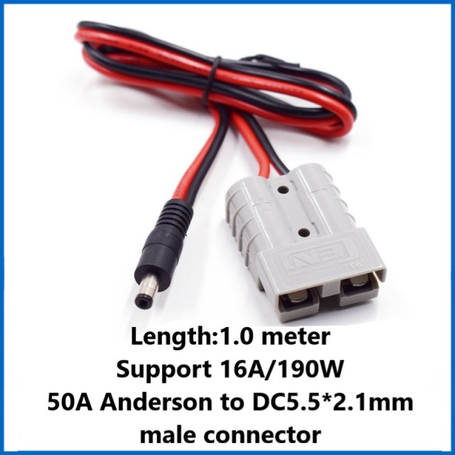 50A Anderson forklift charging plug to DC5.5*2.1/2.5mm male/female 2 square power cord connection cable
