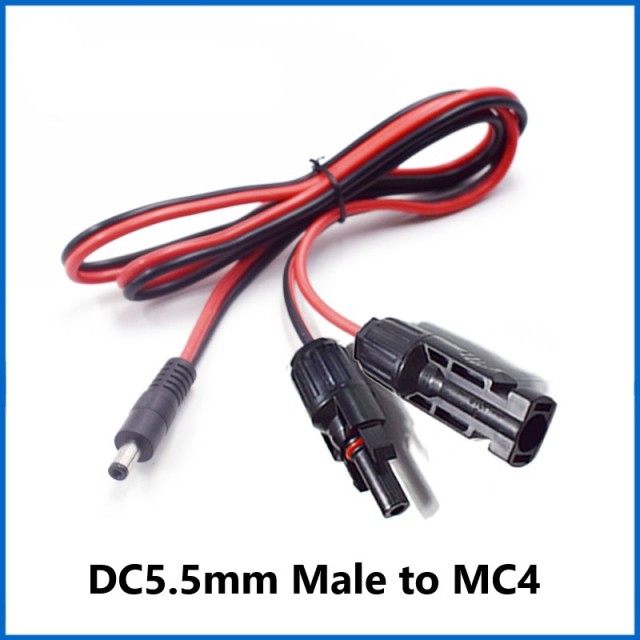 MC4 solar connector to DC5.5*2.1/2.5mm male and female charging cable 2 square high power