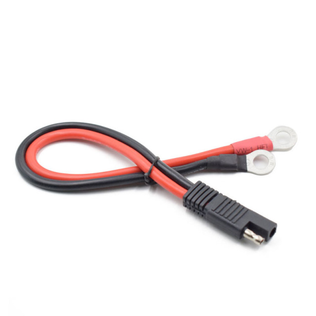 SAE to 8mm bore O-type terminal copper nose motorcycle battery charging cable solar battery connection cable