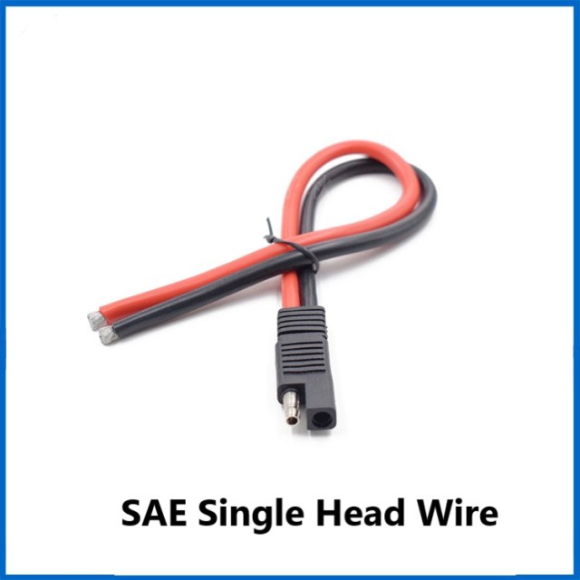 Solar Plug Wire SAE to O-Terminal Plug Wire 30A Solar Battery Bullet Connection Cable 0.3m
