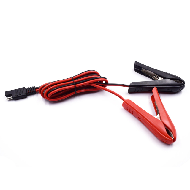 Harley BMW Motorcycle Battery Fast Charger Adapter Cable Large Clip 2.0 Square 20A SAE to Alligator Clip Wire