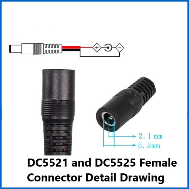DC5521 female to DC8020 male adapter cable 1.5 square electric small two storage battery connection power cable