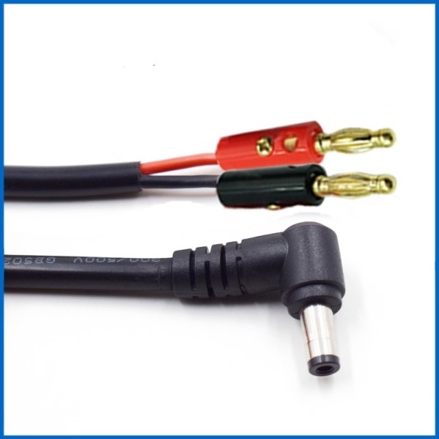 DC5.5*2.1/2.5 bend male to 4mm banana plug DC plug power test cable adapter cable connection cable