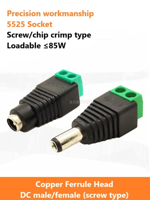 DC power plug socket connector DC 5.5*2.5mm male female 19-24v female socket round hole port