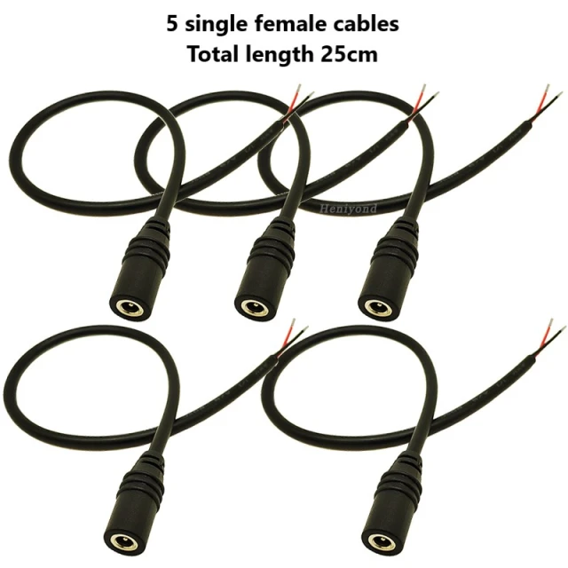 Pure copper 5V round head DC3.5*1.35 one-part-two power cord DC male and female connecting cable one to two adapter cable