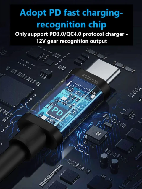TYPE-C to DC round port 5525 charging cable 12V charging cable PD decoy cable guide activation trigger fast charging 1.5 meters