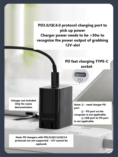 TYPE-C to DC round port 5525 charging cable 12V charging cable PD decoy cable guide activation trigger fast charging 1.5 meters