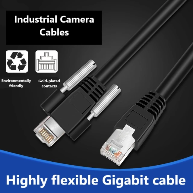 Industrial Camera CCD Network Cable Compatible Hikombas High Flex Gige Gigabit IO Power Cable with Lock 6p6 core pin