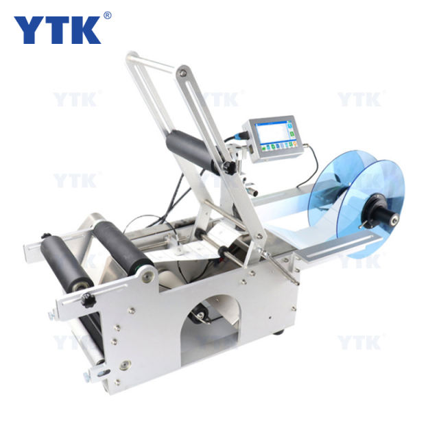 Semi Automatic Labeling Machine For Round Bottles With Inkjet Date Printer On Sale