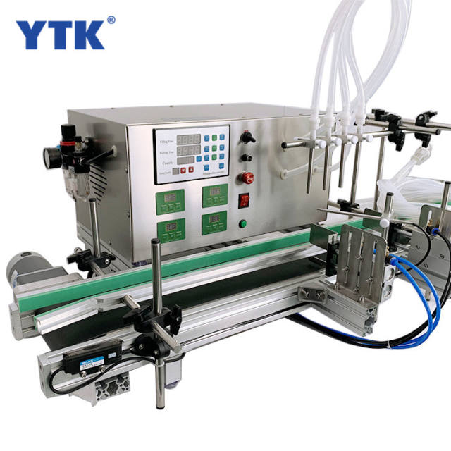 Desktop Conveyor Automatic Pneumatic Electric Liquid Filling Machinery Juice Water Bottles Filling Machines