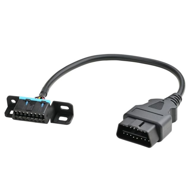 iKKEGOL Full 16 Pin OBD2 Male to Female Cable with Underdash Mount Bracket Wire Harness Extension Adapter Connector 30cm 12inch