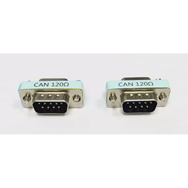 2pcs CAN Bus Terminal Resistance Terminator DB9 120ohm RS323 Serial Male to Female Connector Adapter with 120ohm Resistance