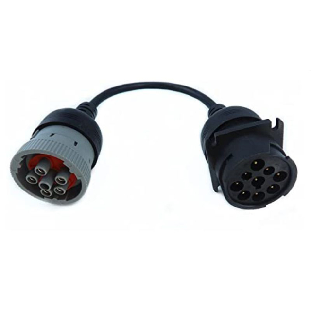 6P J1708 to Gray 9P Type 1 J1939 Cable Converting Cable 6pin to 9pin for Both J1939 Type 1 and Type 2 connectors