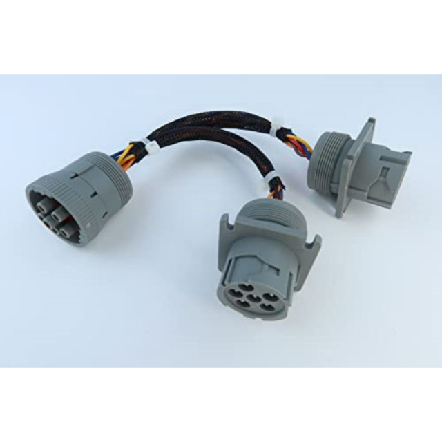 6 Pin J1708 Male 1 to 2 Female Splitter Y Extension Cable for Freightliner ELD Fleet Management Device GPS