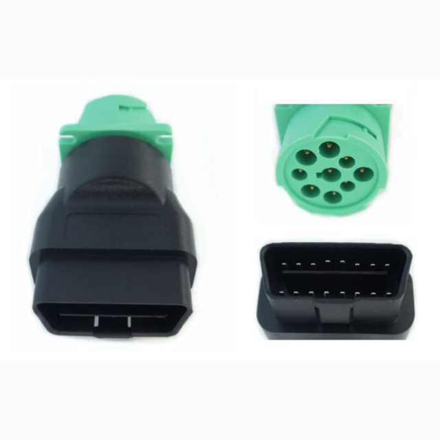16pin OBDii OBD2 Male to J1939 Female Adapter Type2 Green 9pin for Volvo Mack