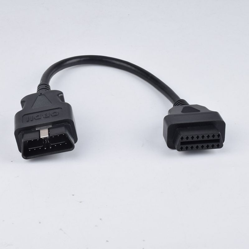 Car OBD extension cable, OBD  male to female diagnostic tool extension cable with metal buckle