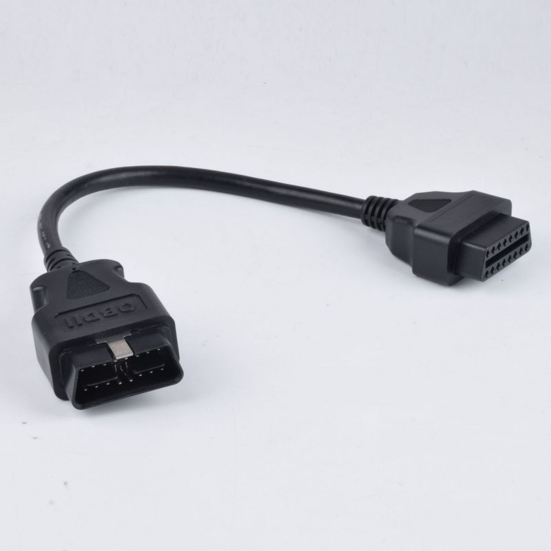 Car OBD extension cable, OBD  male to female diagnostic tool extension cable with metal buckle