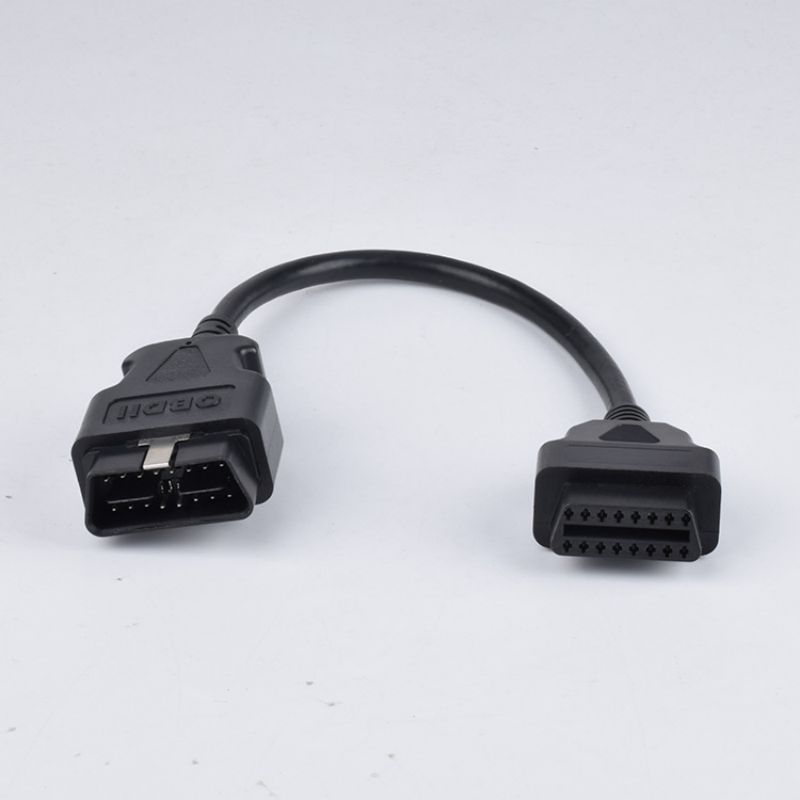 Car OBD extension cable, OBD  male to female diagnostic tool extension cable with metal buckle