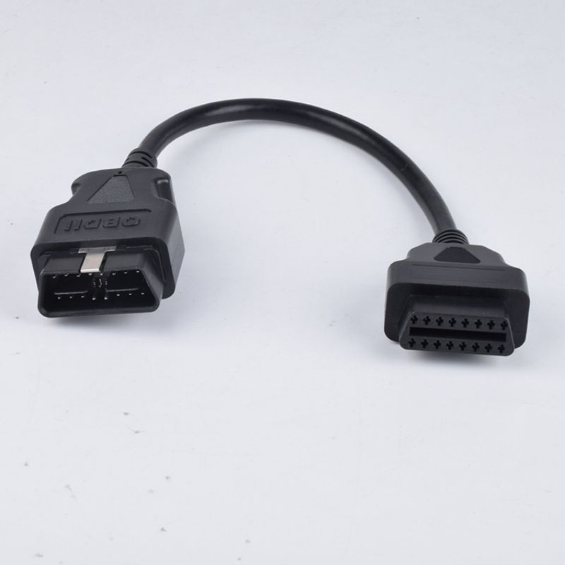 Car OBD extension cable, OBD  male to female diagnostic tool extension cable with metal buckle