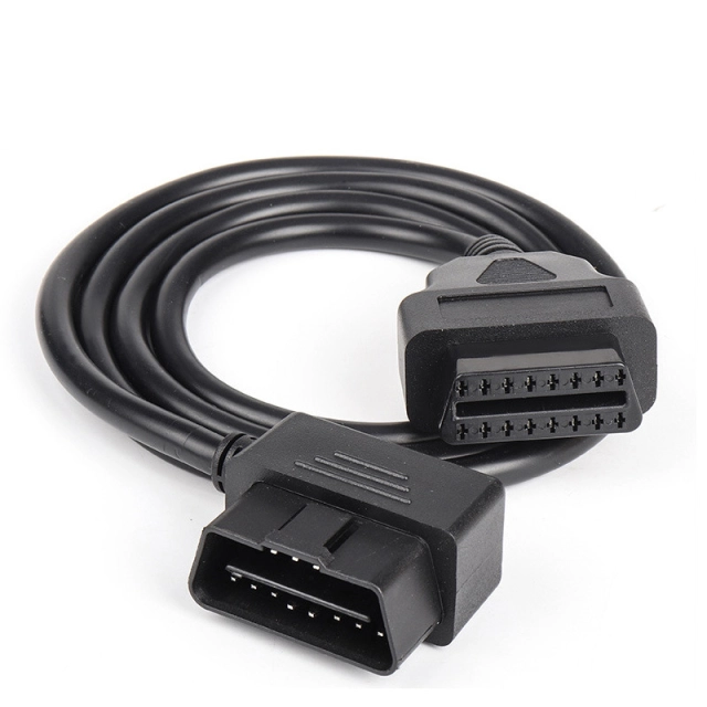 1m OBD2 Extension cable  L-shaped Elbow Right Angle 16pin Diagnostic Tool cable for Vehicle ELM327