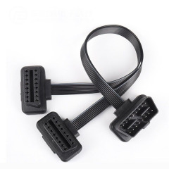30CM Car   Flat OBD2 1  to 2 Bluetooth ELM327  Splitter Y Extension Cable