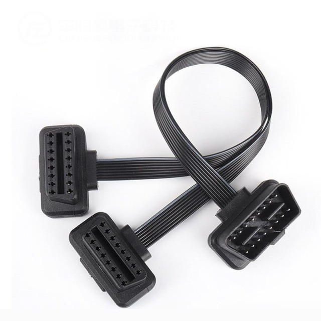 30CM Car   Flat OBD2 1  to 2 Bluetooth ELM327  Splitter Y Extension Cable