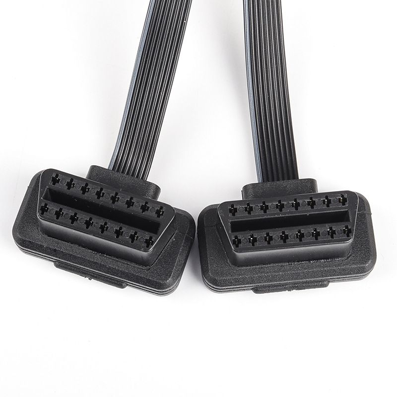 30CM Car   Flat OBD2 1  to 2 Bluetooth ELM327  Splitter Y Extension Cable