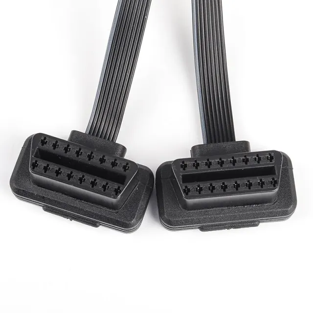 30CM Car   Flat OBD2 1  to 2 Bluetooth ELM327  Splitter Y Extension Cable