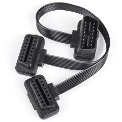 30CM Car   Flat OBD2 1  to 2 Bluetooth ELM327  Splitter Y Extension Cable