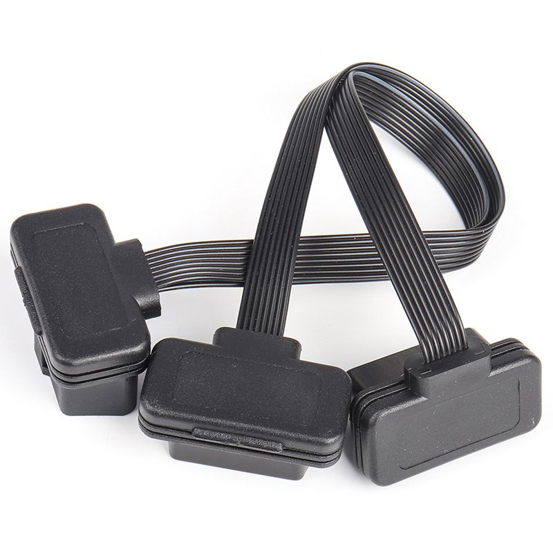 30CM Car   Flat OBD2 1  to 2 Bluetooth ELM327  Splitter Y Extension Cable
