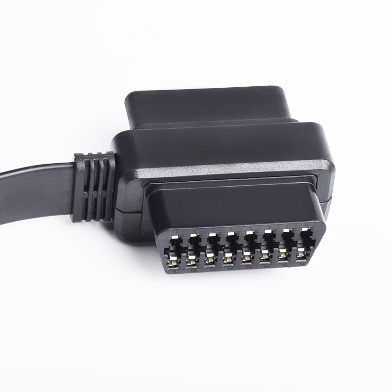 0.3m car OBD cable  flat OBD2  one to two   extension cable
