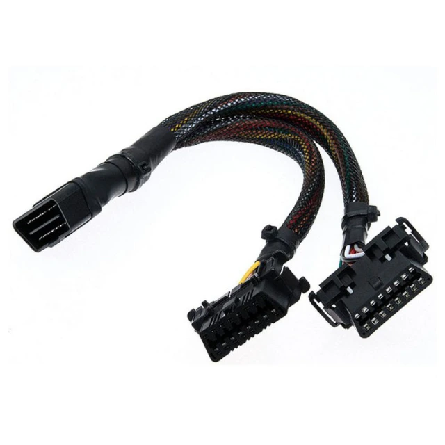 30CM Military cable OBD2 one in two extension cable, automotive computer connection conversion plug 16 pin  male and female  cable
