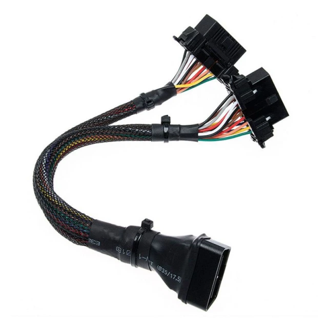 30CM Military cable OBD2 one in two extension cable, automotive computer connection conversion plug 16 pin  male and female  cable