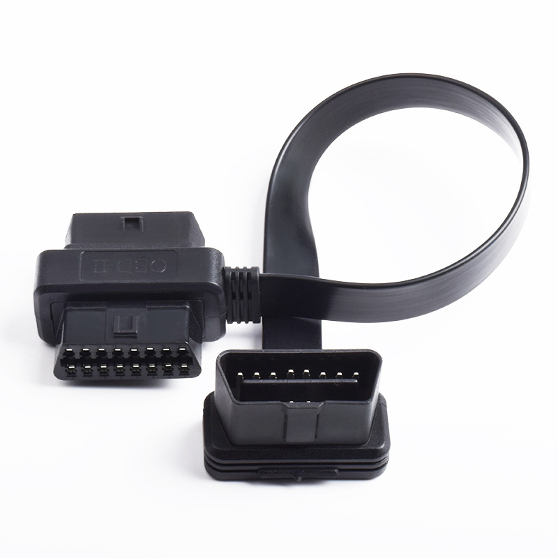 0.3m car OBD cable  flat OBD2  one to two   extension cable