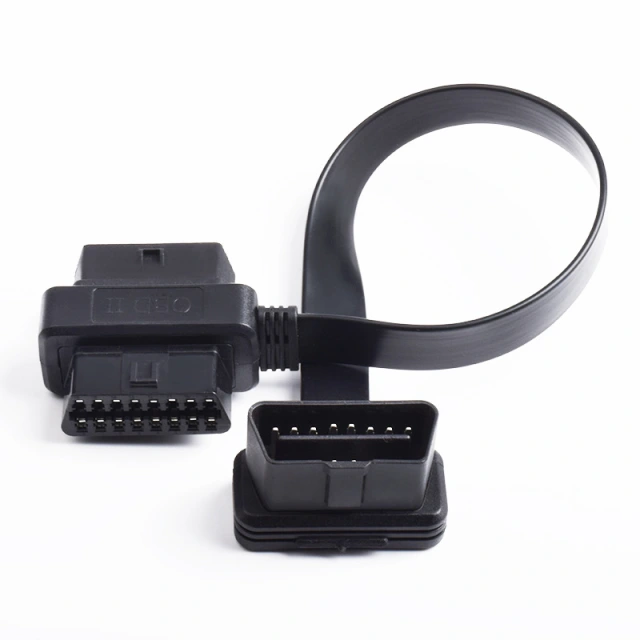 0.3m car OBD cable  flat OBD2  one to two   extension cable