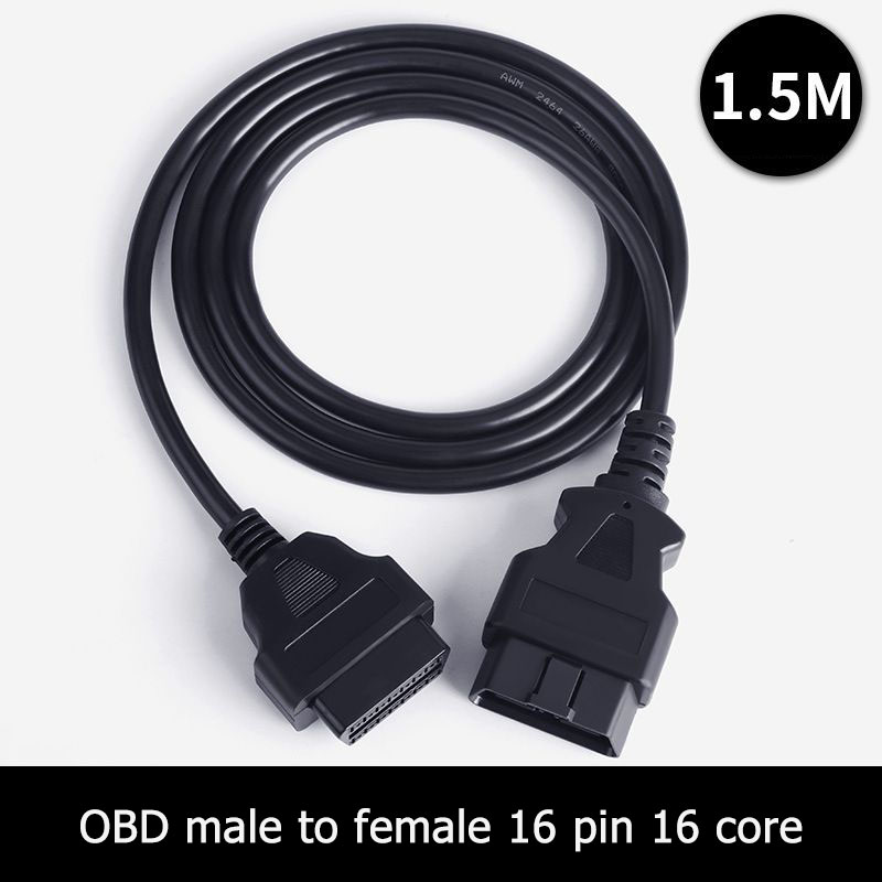 30cm 50cm 1.5m 3m 5M 10M 15m OBD male to female 16 core extension cable OBD2  16pin diagnostic tool extension cable
