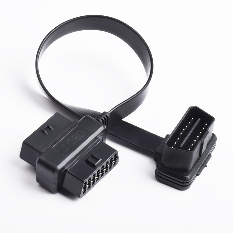 0.3m car OBD cable  flat OBD2  one to two   extension cable